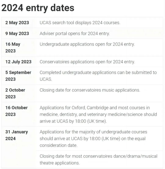 UCAS開放2024entry申請，新一輪申請季真的來了！詳解2024Fall英本申請時間軸