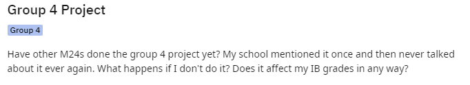 “M24大考將至，還沒做Group 4 Project？據說不做會(hui) 影響拿IB文憑……？”