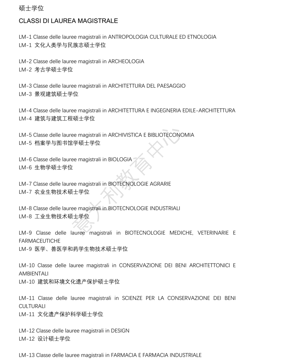 2024/25學年起，意大利大學學位課程改革