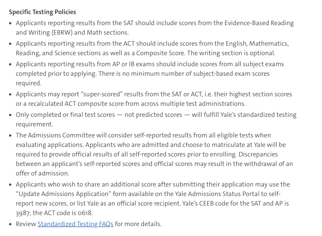耶魯大學官宣恢複標化！AP/IB成績可替代ACT/SAT