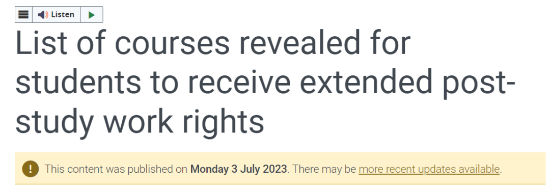 7月1日前，澳洲這些留學生仍可申請延長畢業(ye) 工簽！