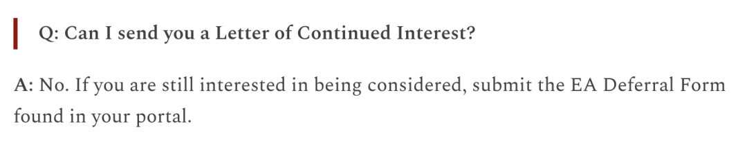 我們(men) 在什麽(me) 時候應該寫(xie) Letter of Continued Interest？