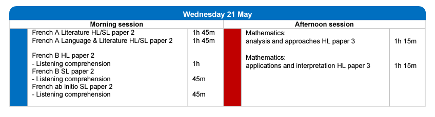 2025 IB exam date 公布，數學考試時間有大變化