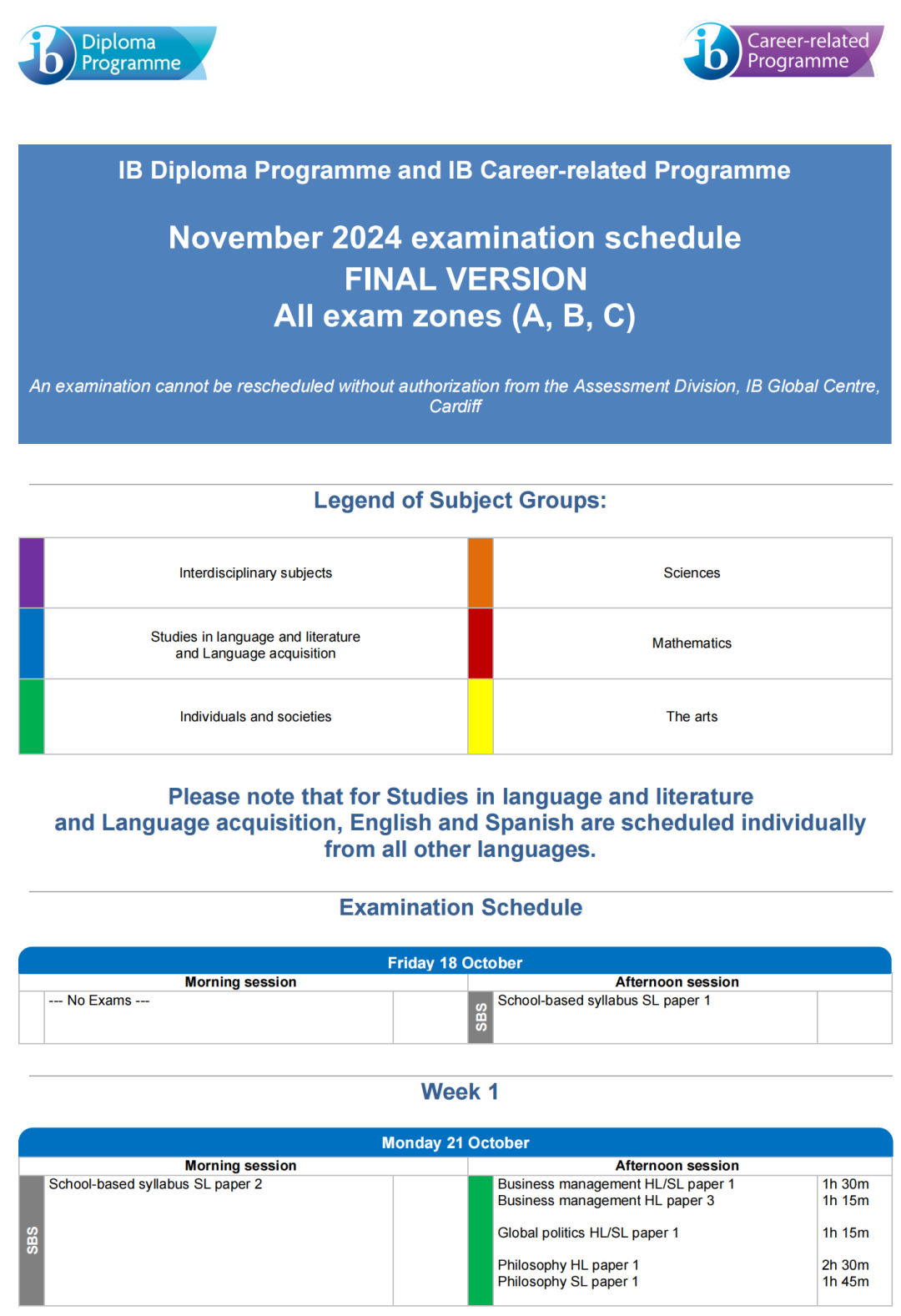 IBO官宣2024年11月IB考試時間表！據說M25考試時間將有調整？