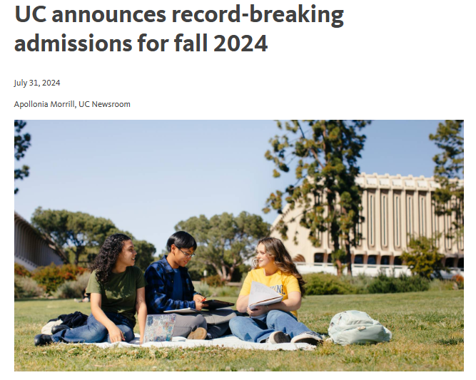 24Fall加州大學最新錄取數據發布，沒想到對國際生如此友好！